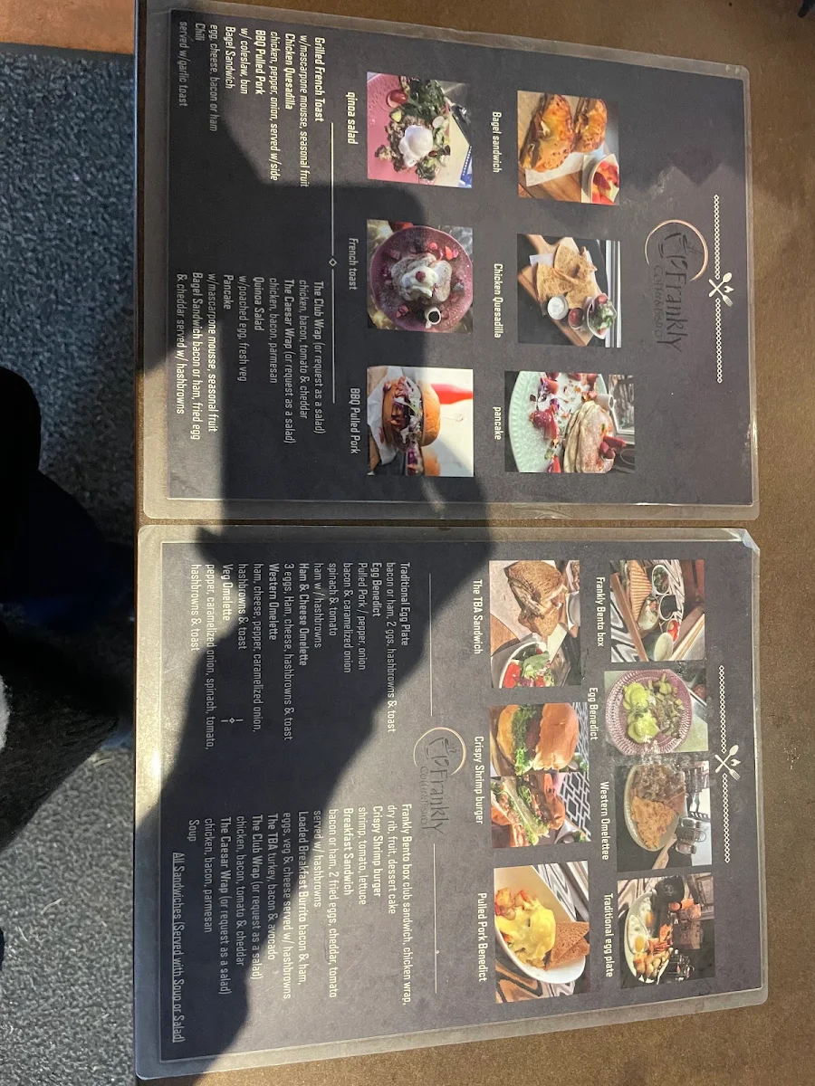 Menu, Frankly Coffee And Bistro