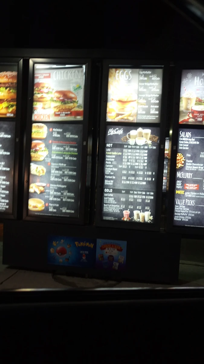 Menu, McDonald's