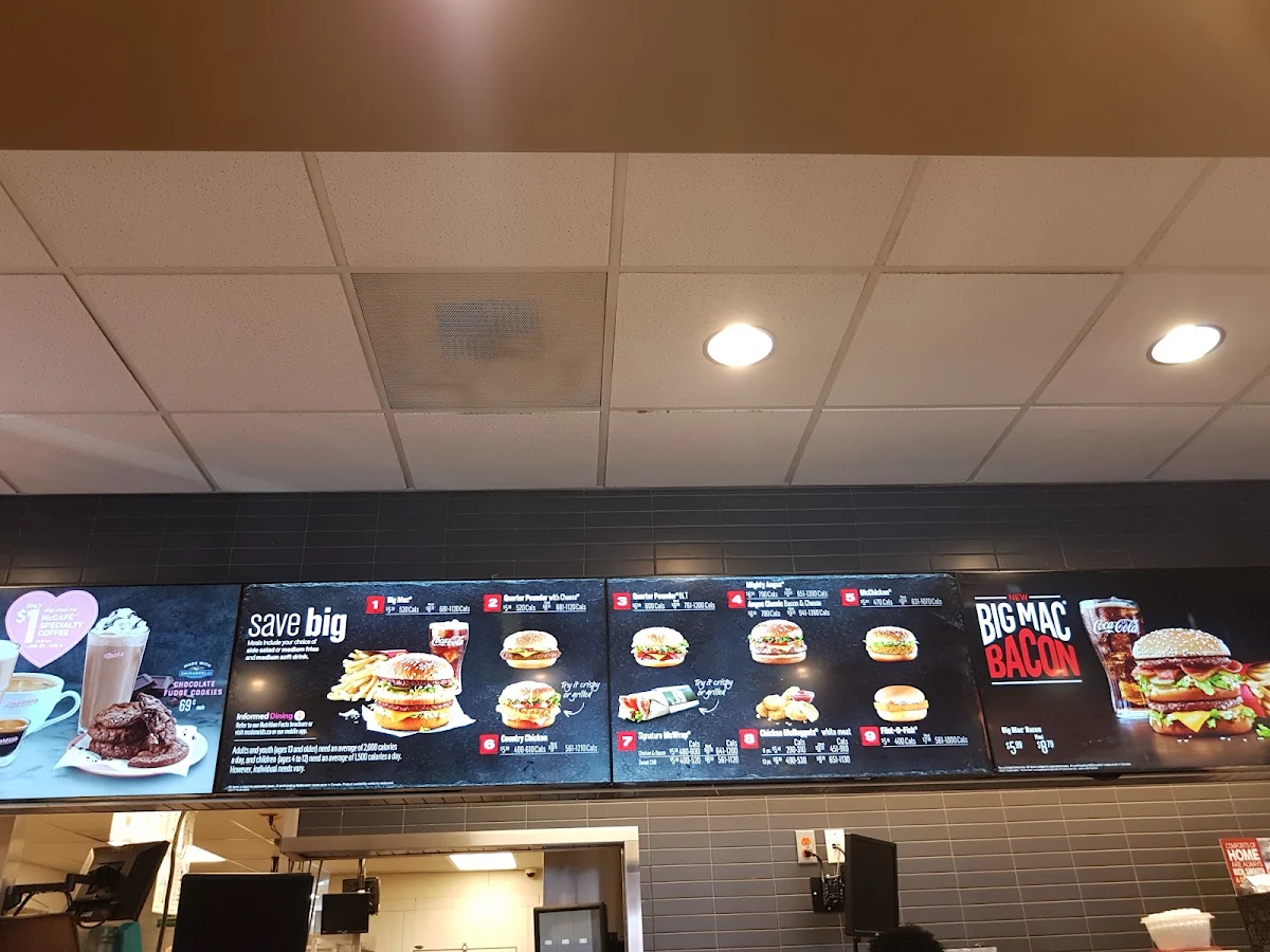 Menu, McDonald's