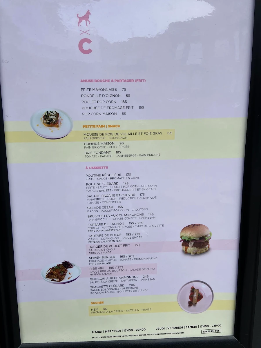 Menu, Clébard