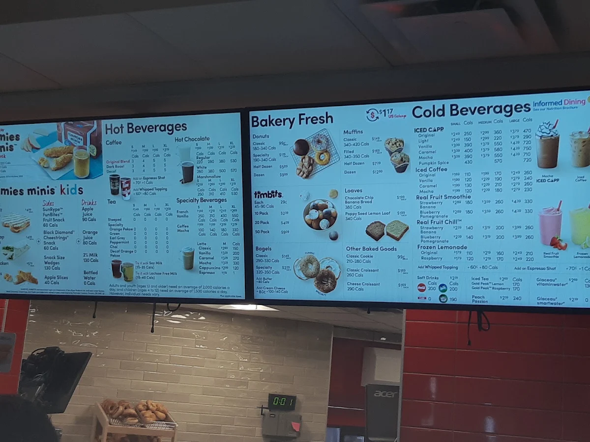 Menu, Tim Hortons