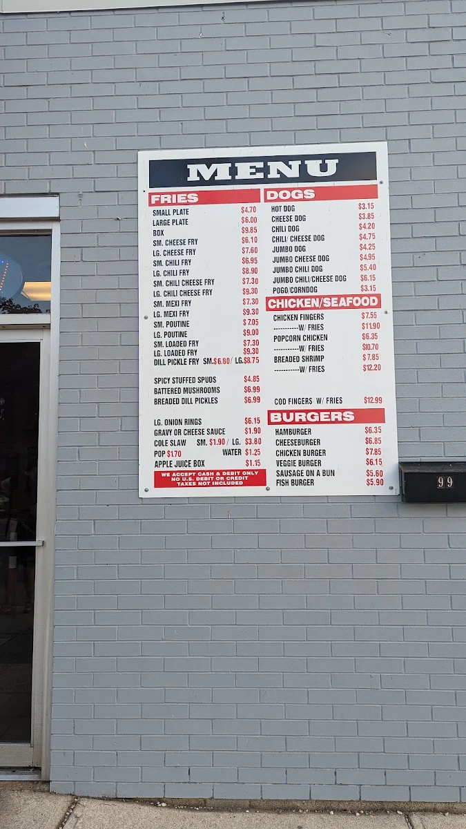Menu, Suzy's Ice Creamporium/Original Alberts