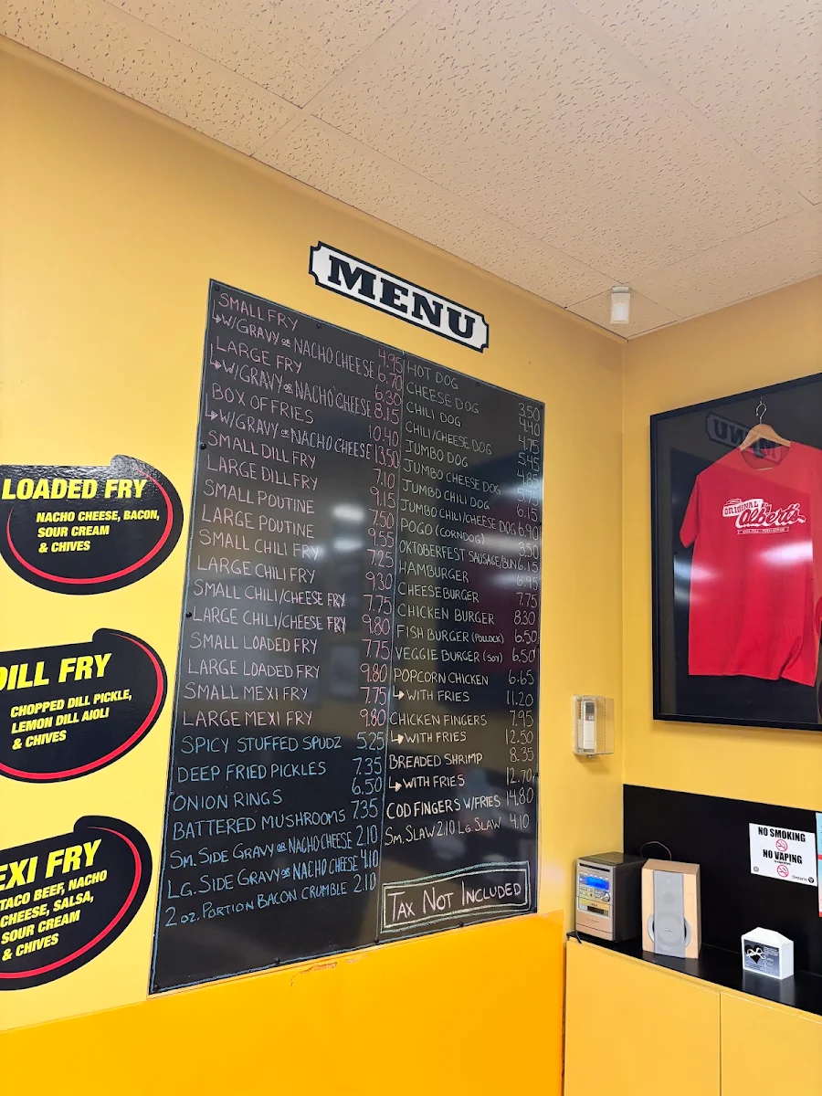 Menu, Suzy's Ice Creamporium/Original Alberts