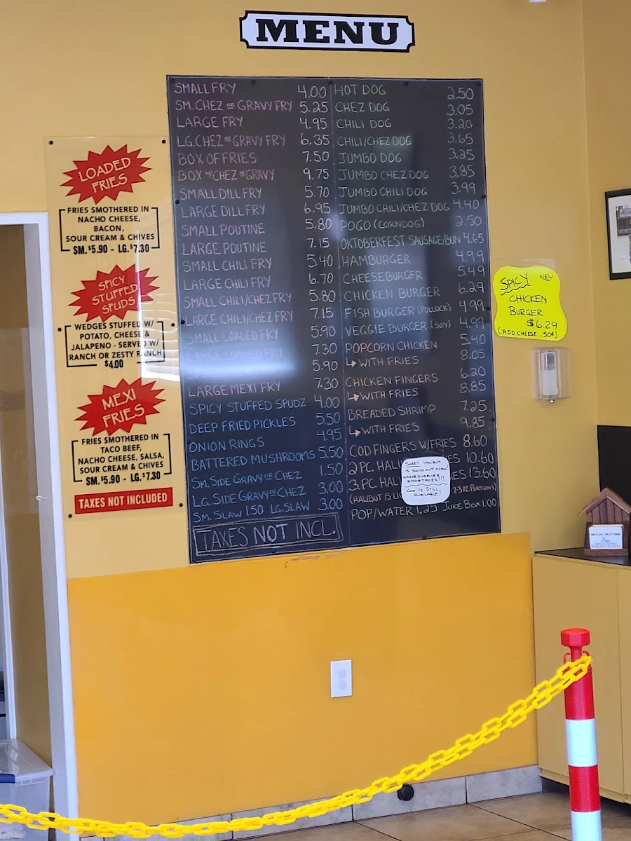 Menu, Suzy's Ice Creamporium/Original Alberts
