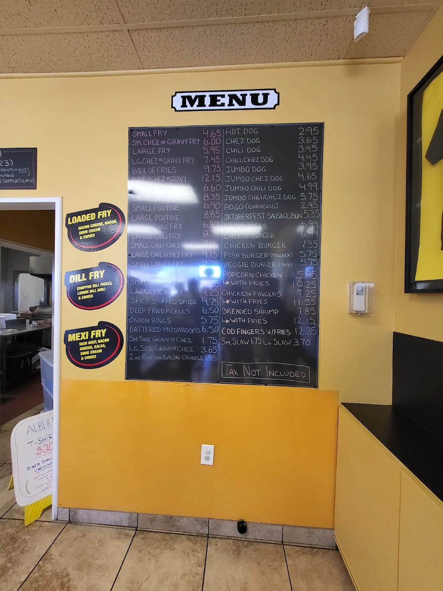 Menu, Suzy's Ice Creamporium/Original Alberts