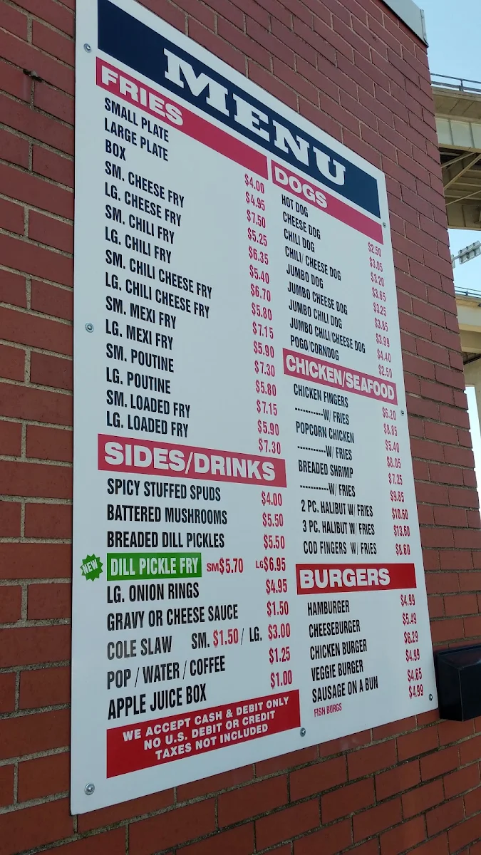 Menu, Suzy's Ice Creamporium/Original Alberts