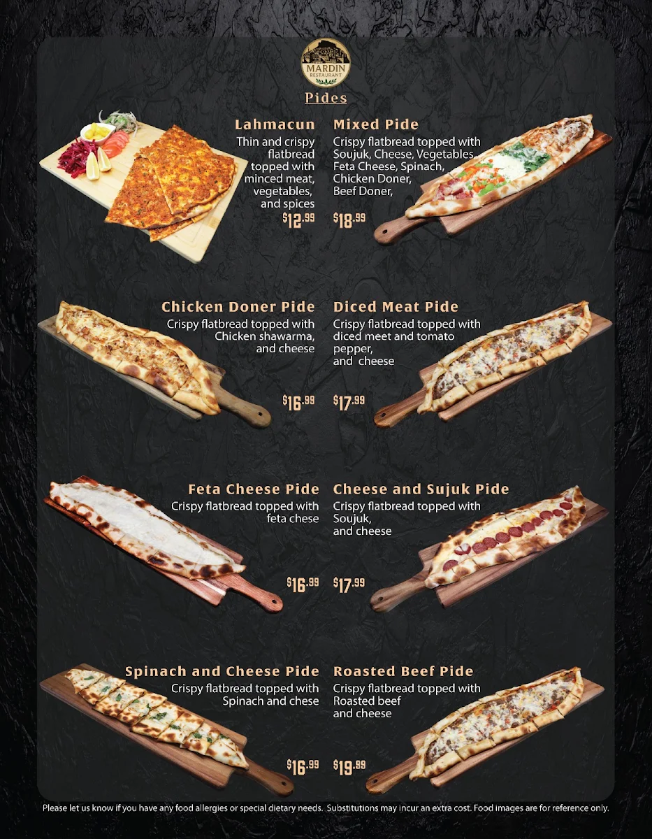 Menu, Mardin Restaurant - Shawarma & Kebab