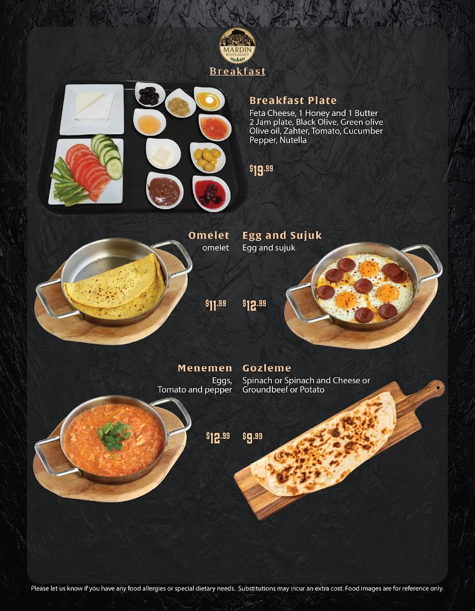 Menu, Mardin Restaurant - Shawarma & Kebab