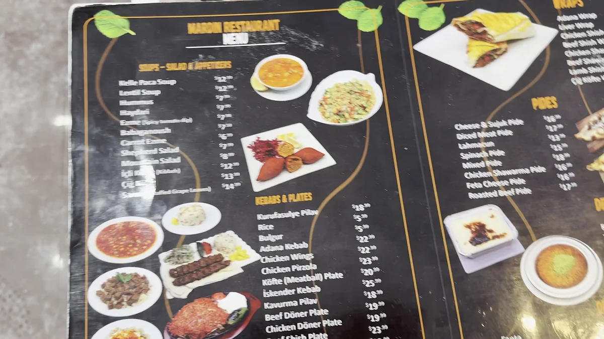Menu, Mardin Restaurant - Shawarma & Kebab