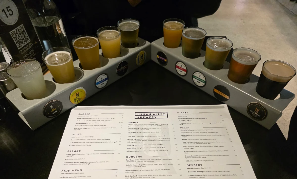 Menu, Urban Alley Brewery Knox