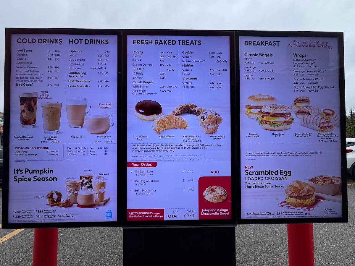 Menu, Tim Hortons