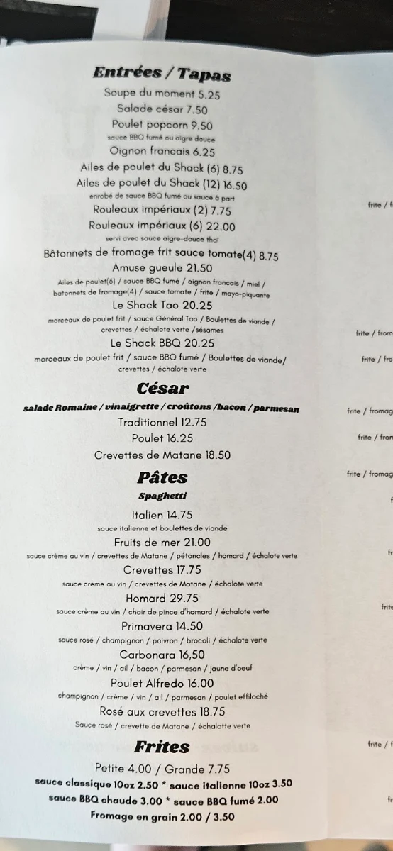 Menu, Restaurant Bar Le Montagnard