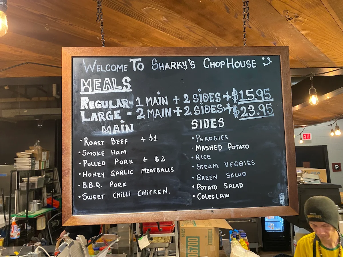 Menu, Sharky's Chophouse & Eatery