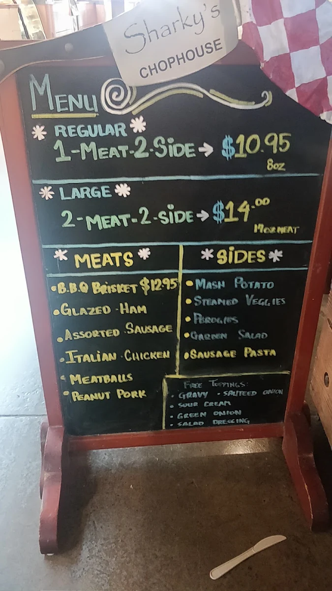 Menu, Sharky's Chophouse & Eatery