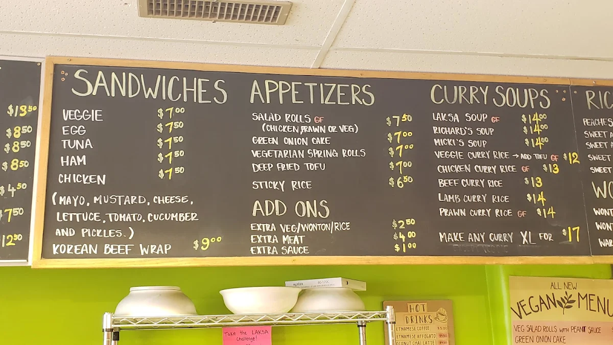 Menu, Mad Mango Cafe