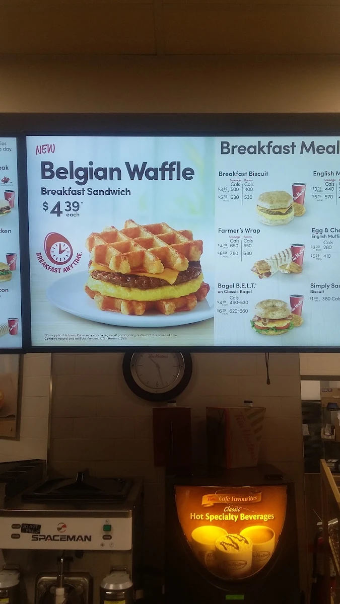 Menu, Tim Hortons