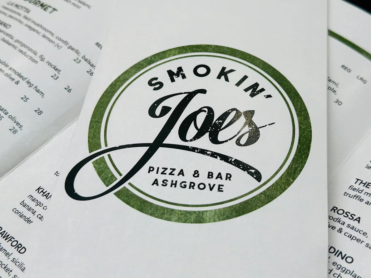 Menu, Smokin’ Joes Pizza & Bar Ashgrove