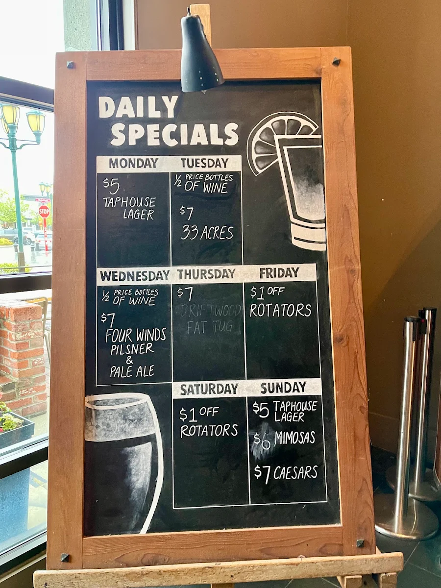 Menu, The Village Taphouse