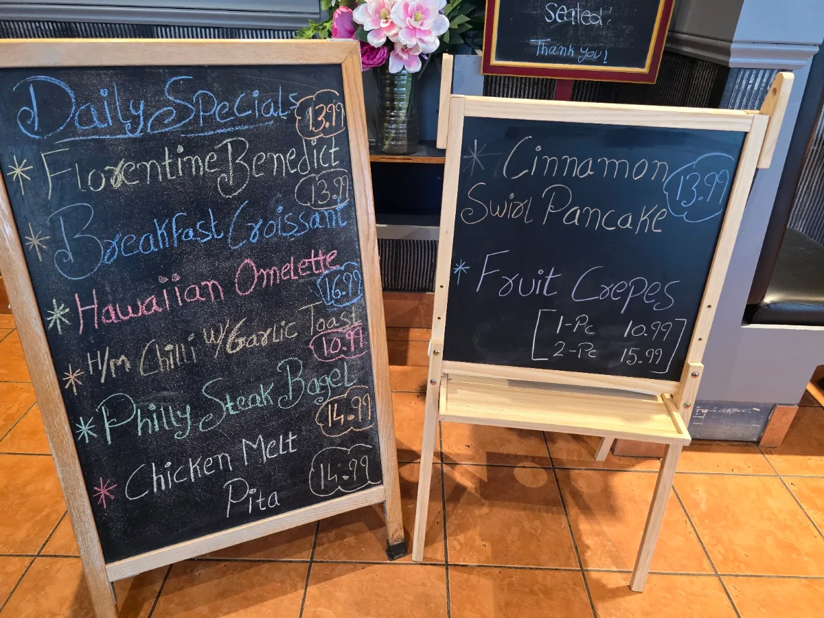 Menu, Harbour Grill