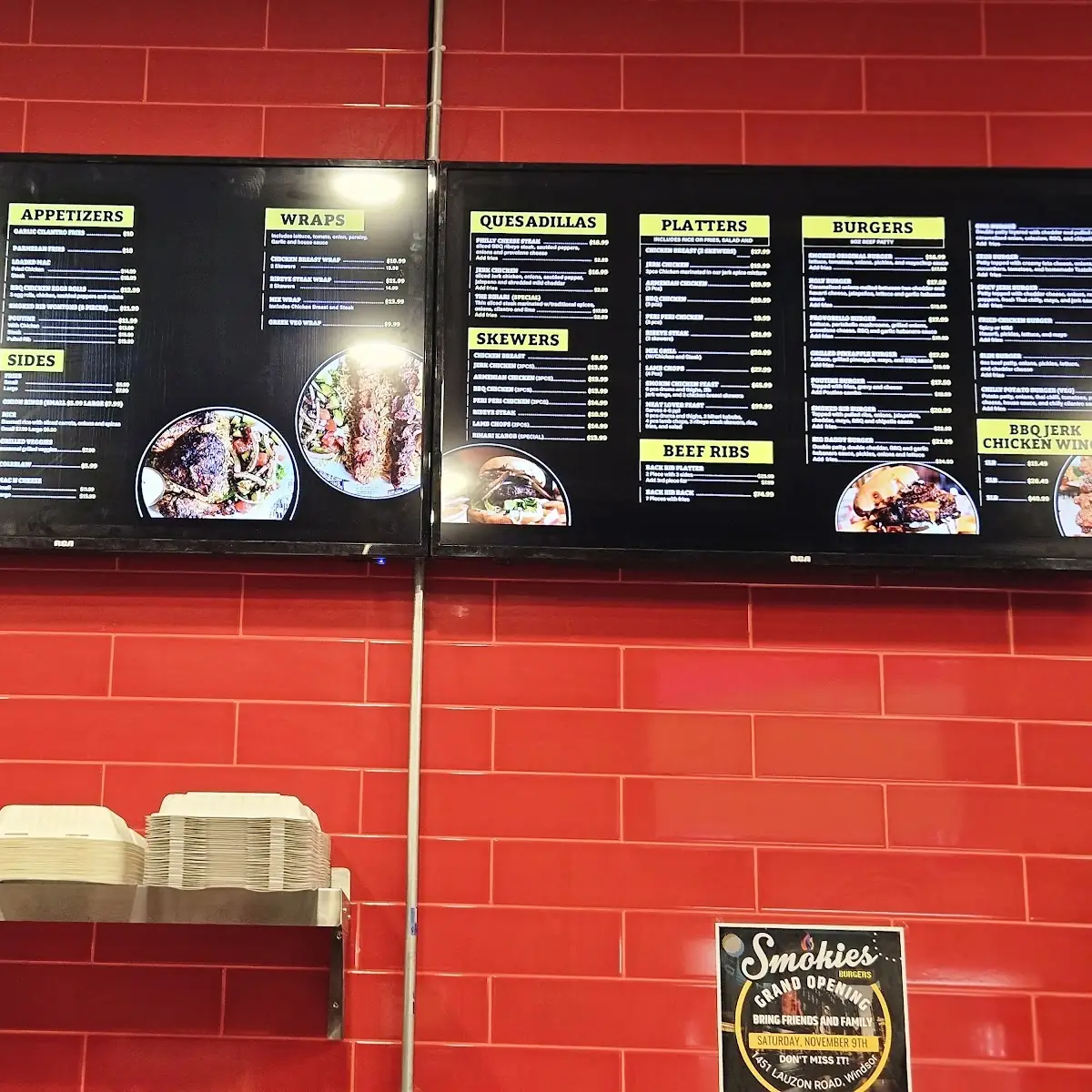 Menu, Smokies Burgers
