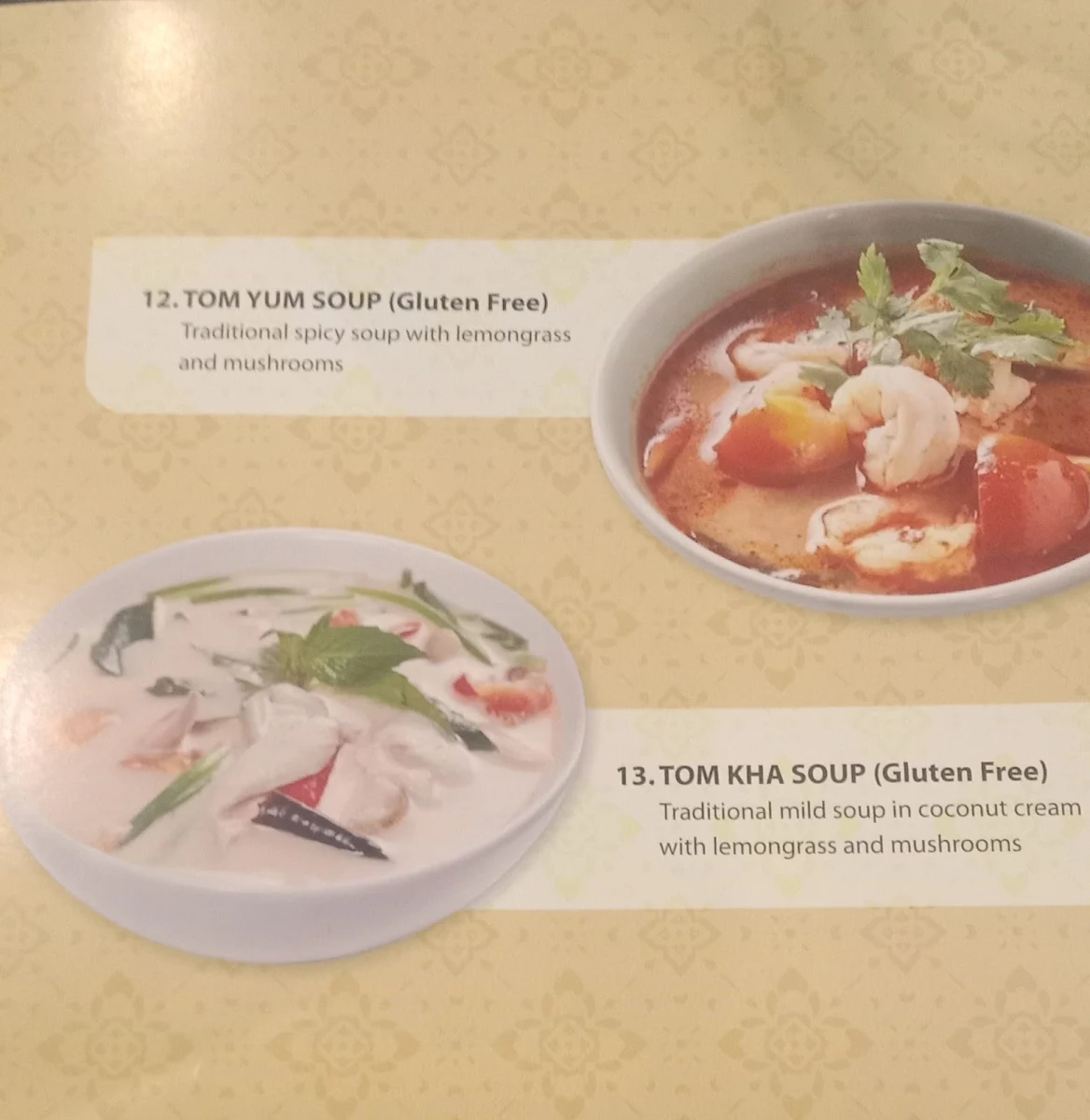 Menu, Siam Terrace Charmhaven