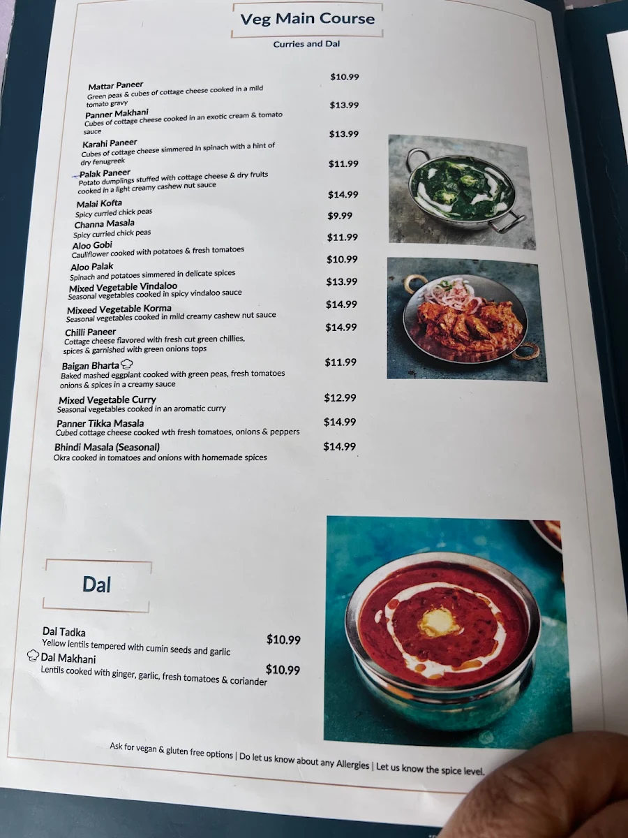 Menu, Bombay Touch Promenade
