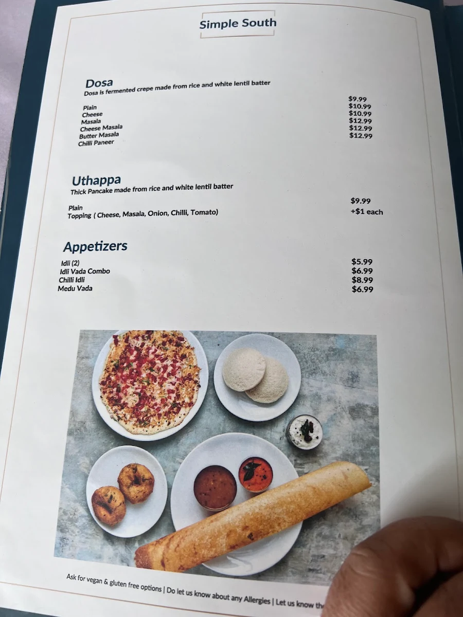 Menu, Bombay Touch Promenade