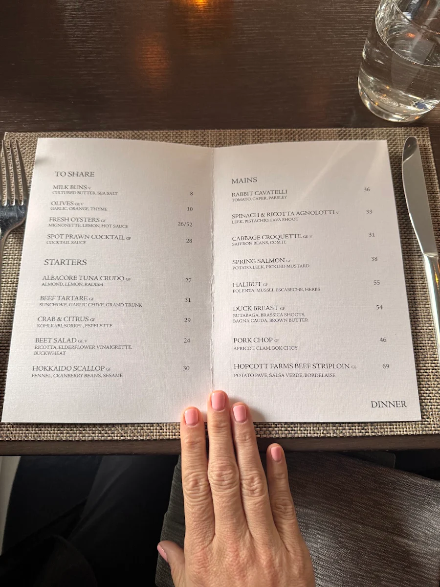Menu, The Courtney Room