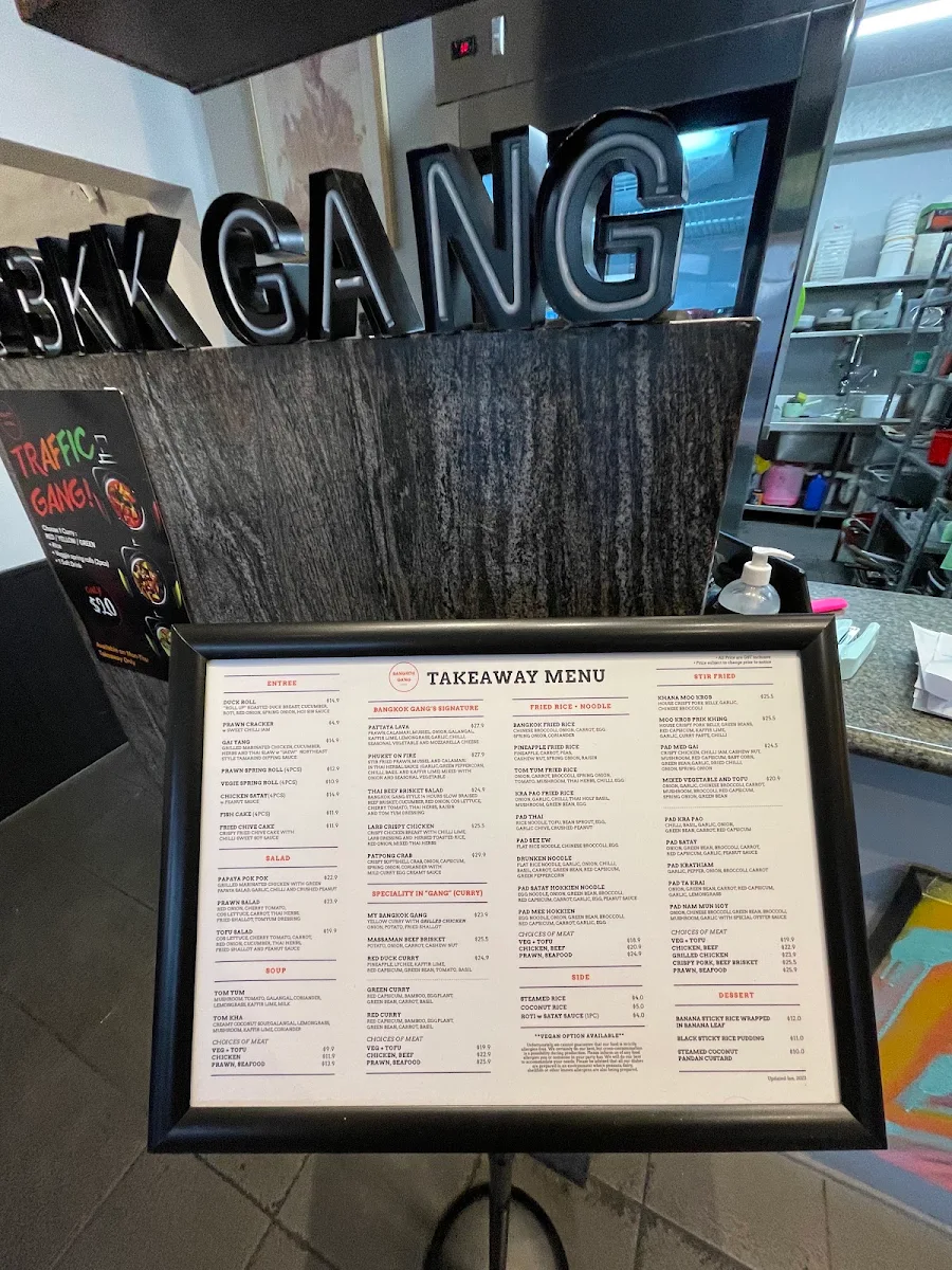 Menu, Bangkok Gang