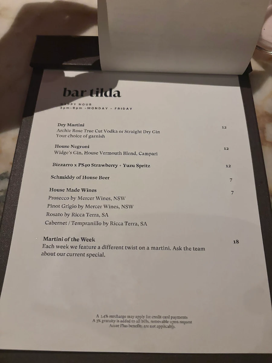 Menu, Tilda
