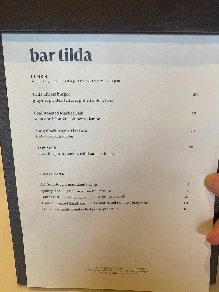 Menu, Tilda