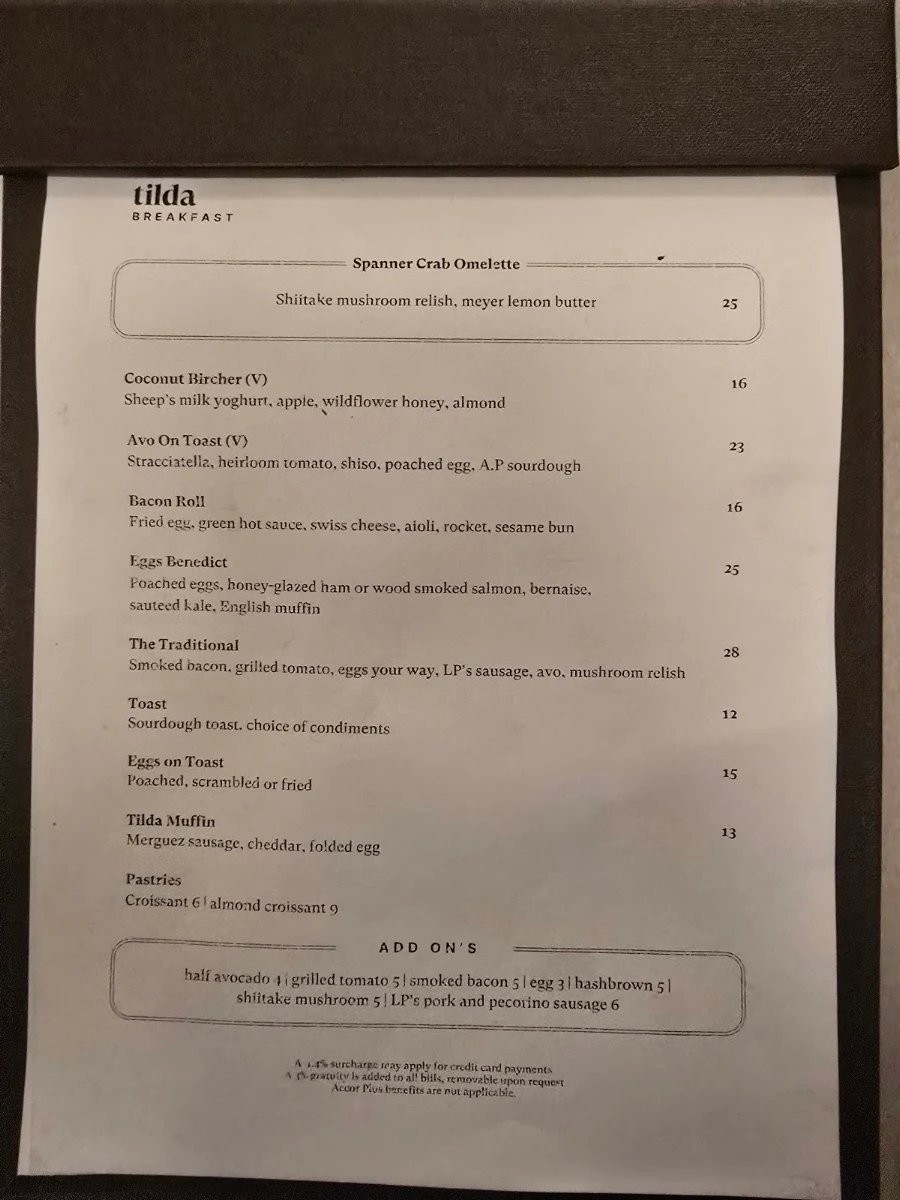 Menu, Tilda