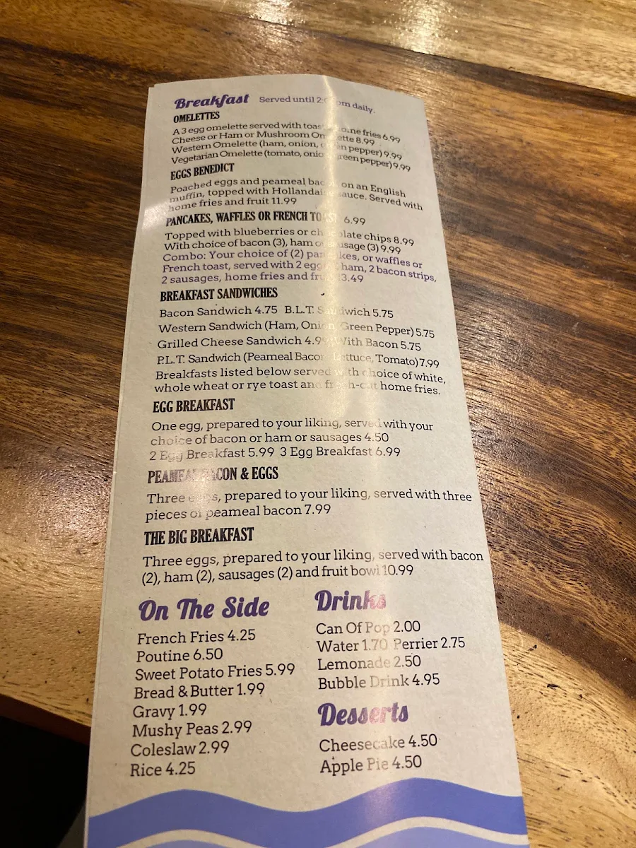 Menu, Halibut 'N' Malt Fish & Chips