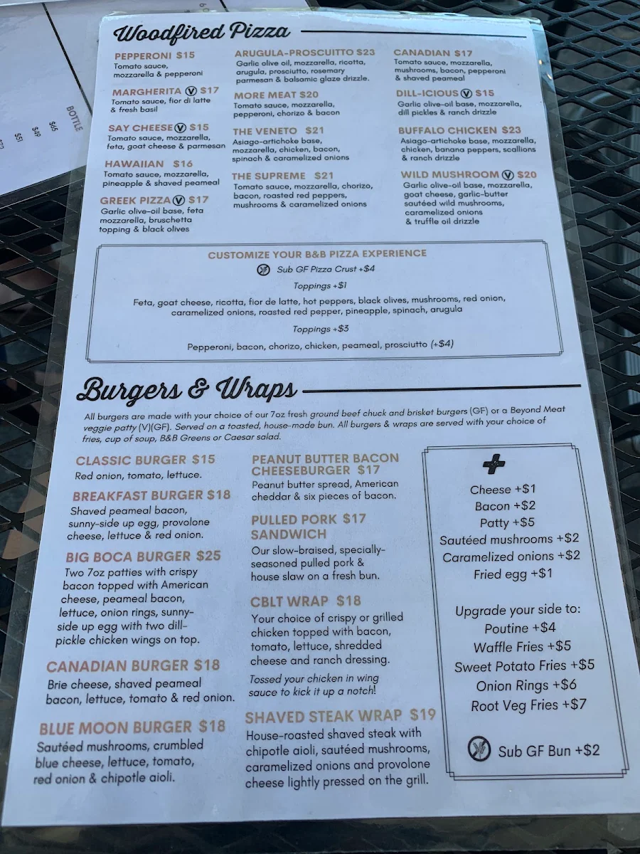 Menu, Bricks & Barley