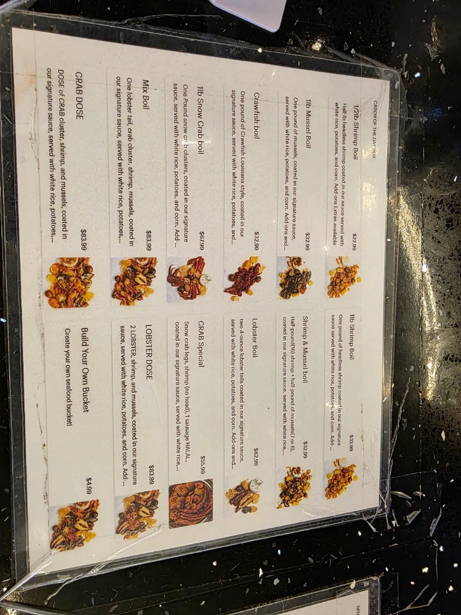 Menu, CRAB BOIL