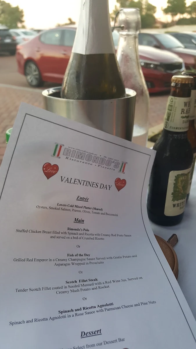 Menu, Rimondo’s