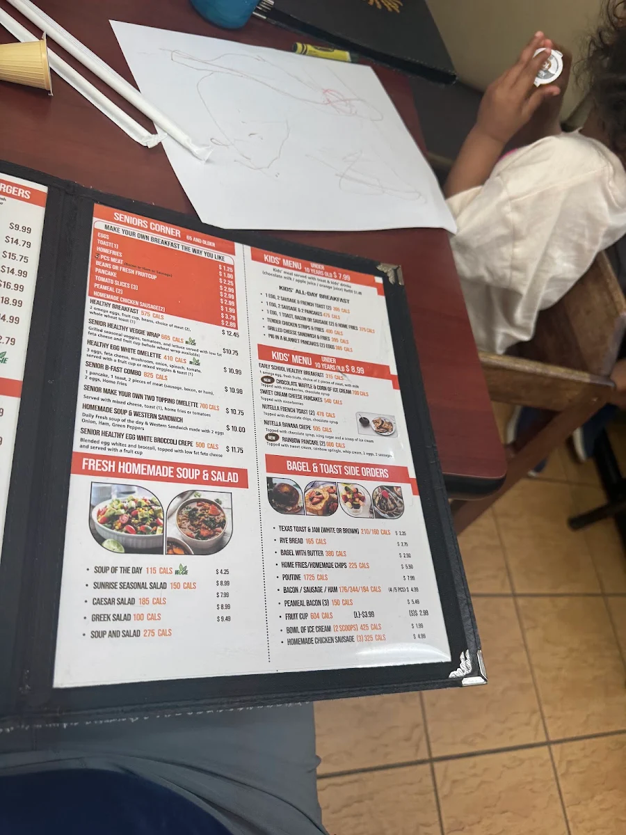 Menu, Sunrise Griddle