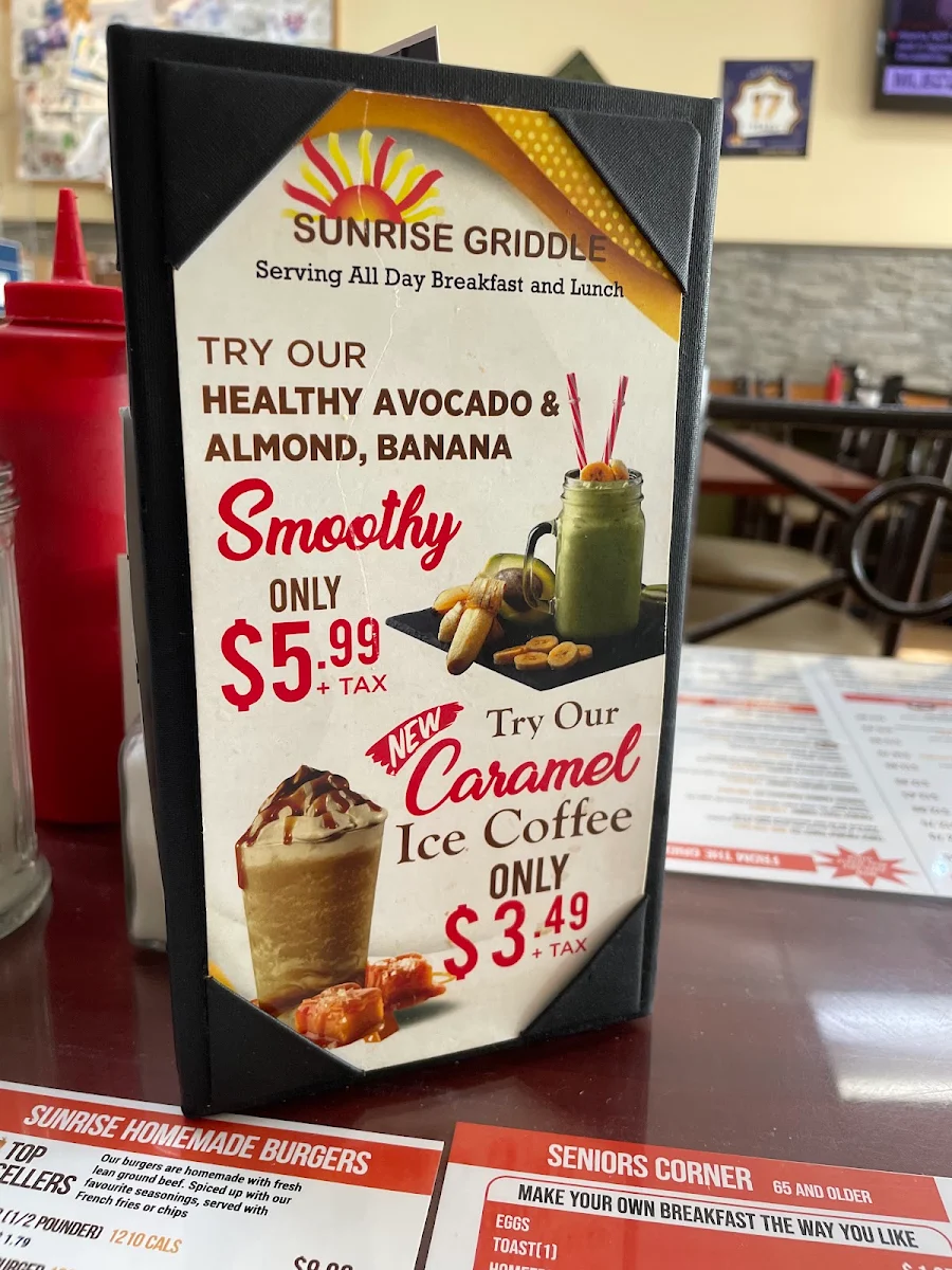 Menu, Sunrise Griddle