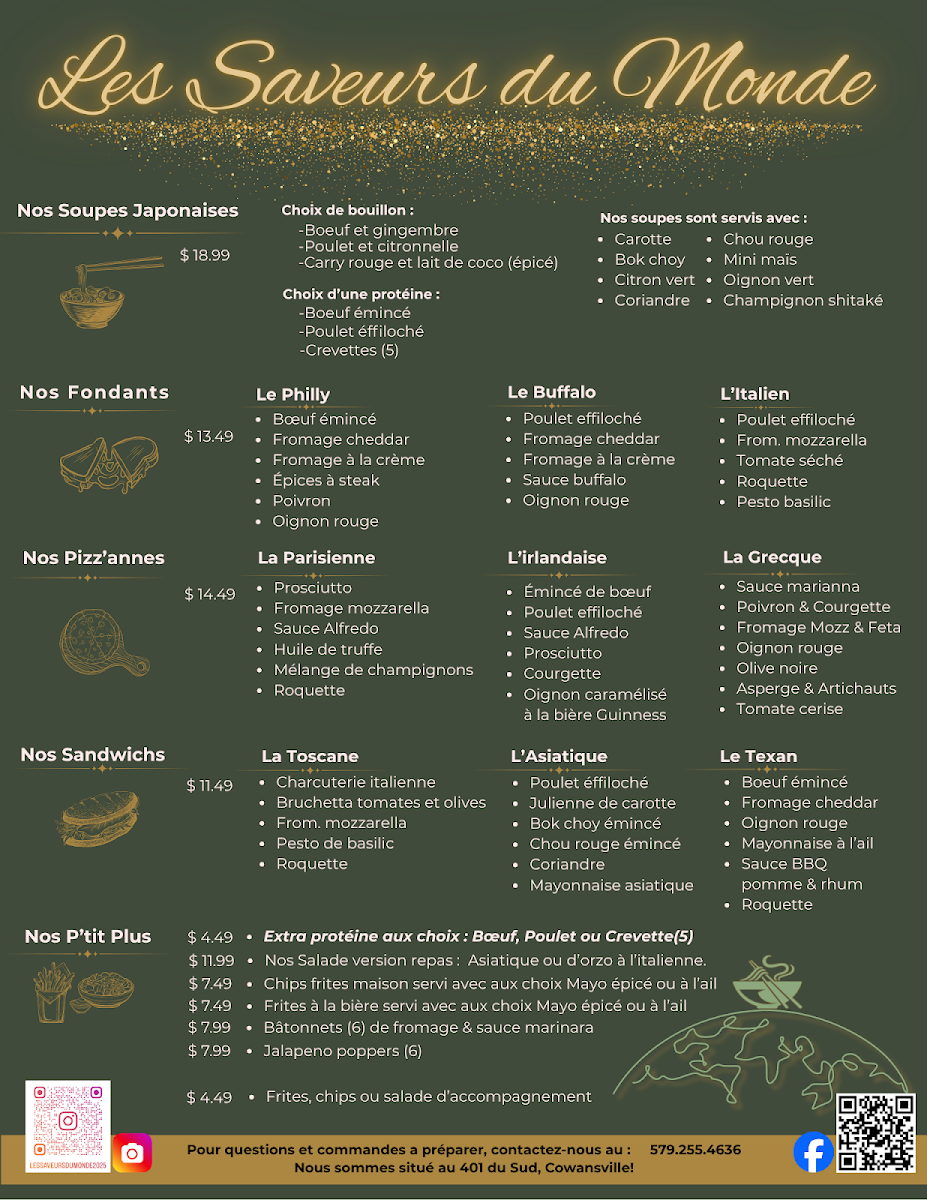 Menu, Les saveurs du monde