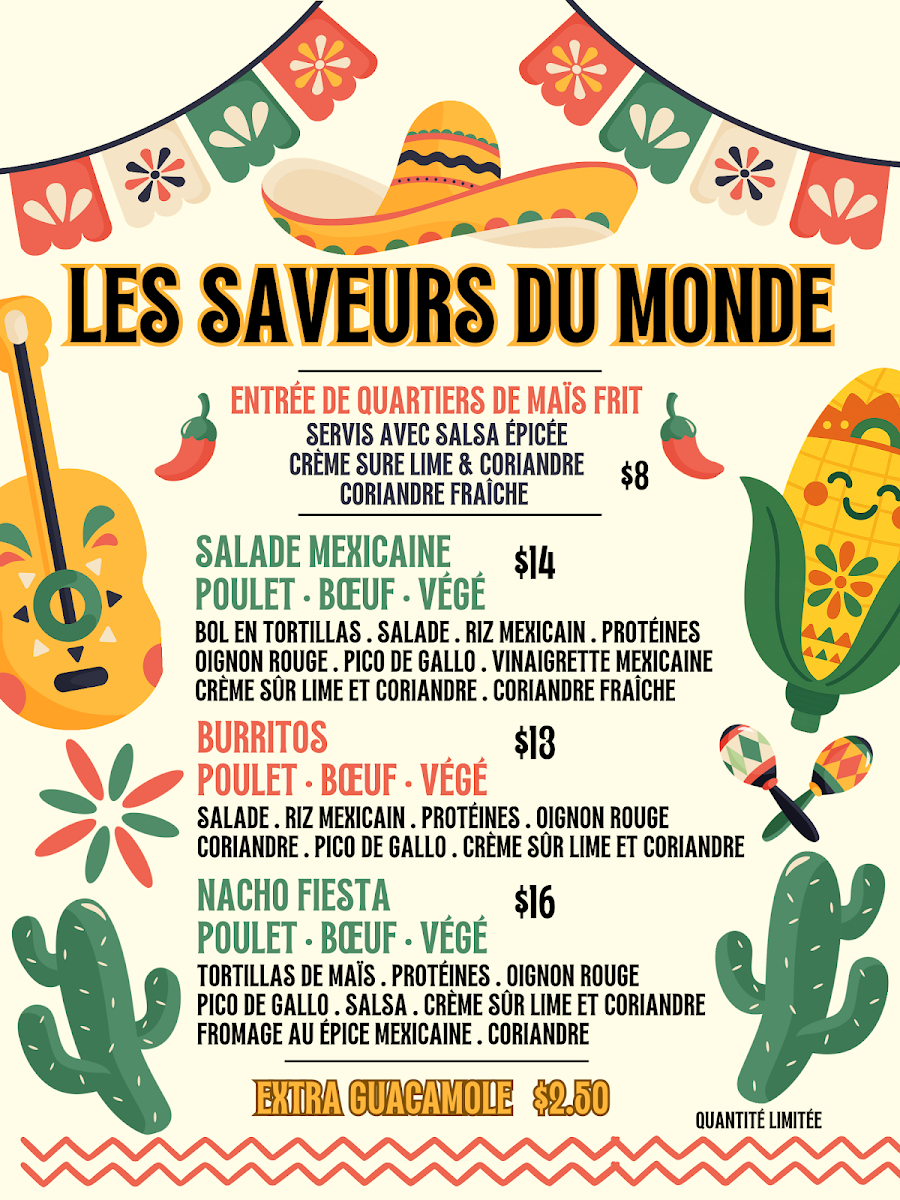 Menu, Les saveurs du monde