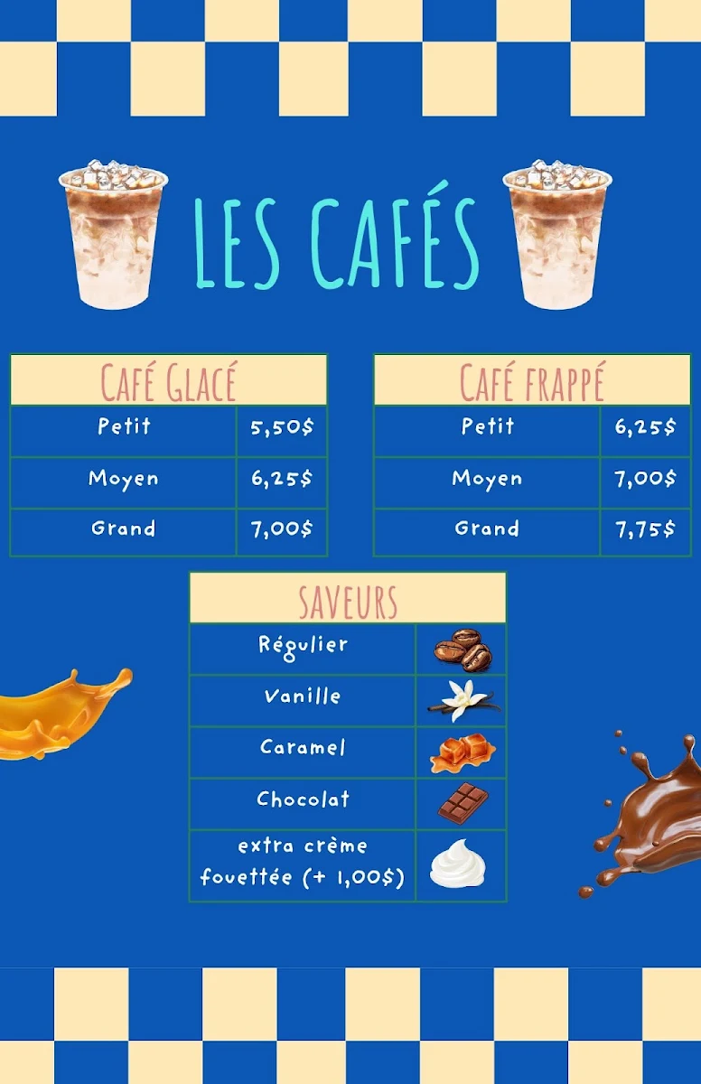 Menu, Casse-Croûte Jo-Bine (St-Élie-de-Caxton)