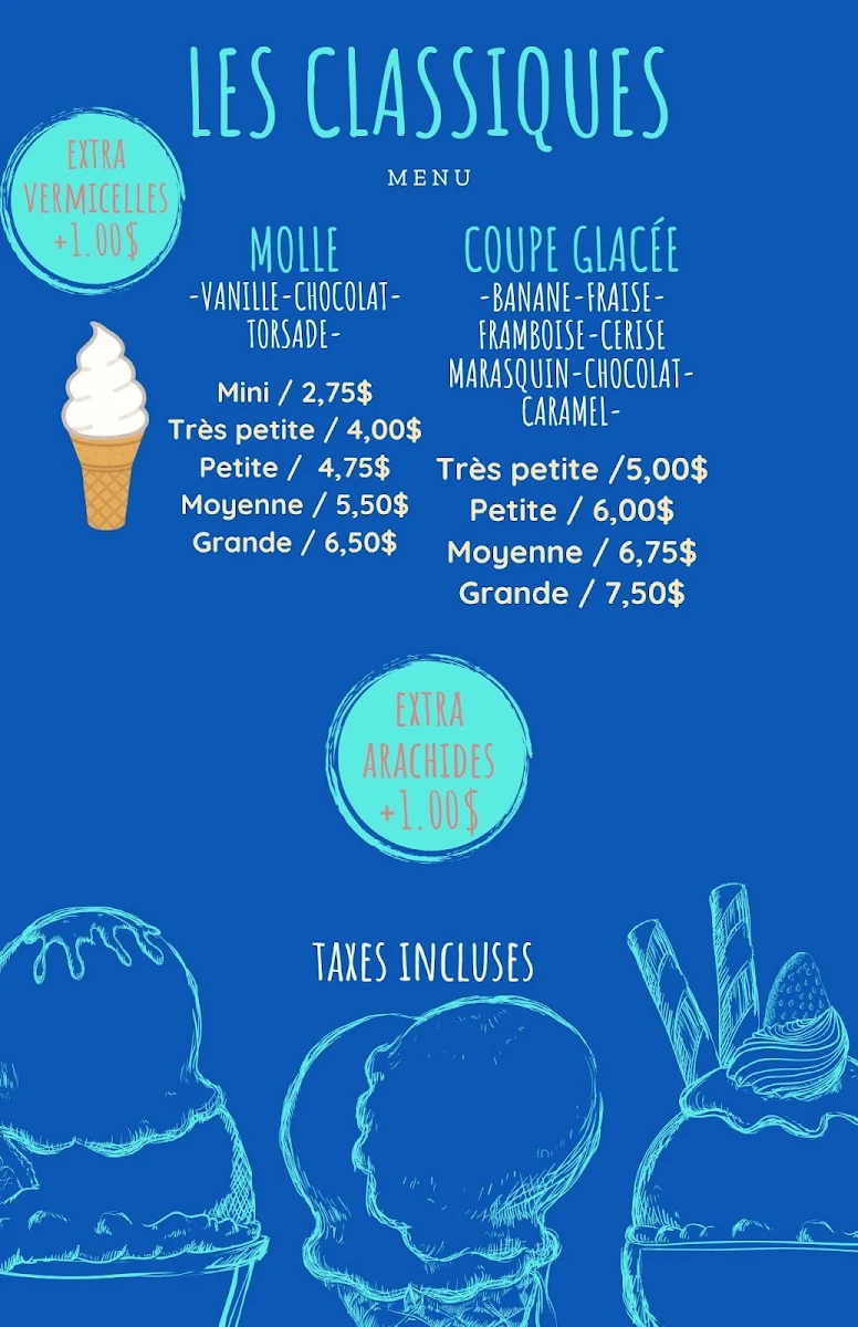 Menu, Casse-Croûte Jo-Bine (St-Élie-de-Caxton)