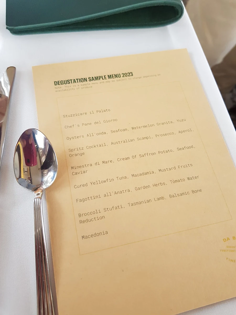 Menu, Bottarga By Da Biuso Restaurant