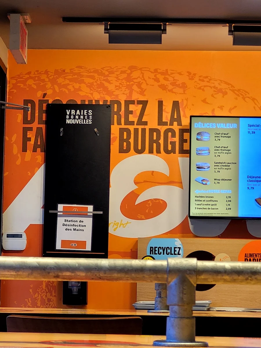 Menu, A&W Canada