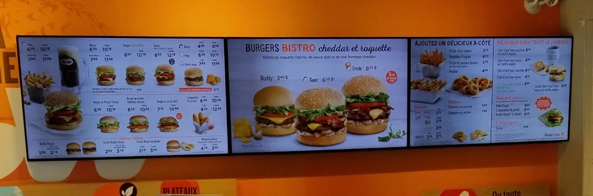 Menu, A&W Canada