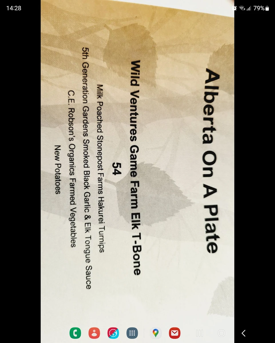 Menu, Stone Peak Restaurant