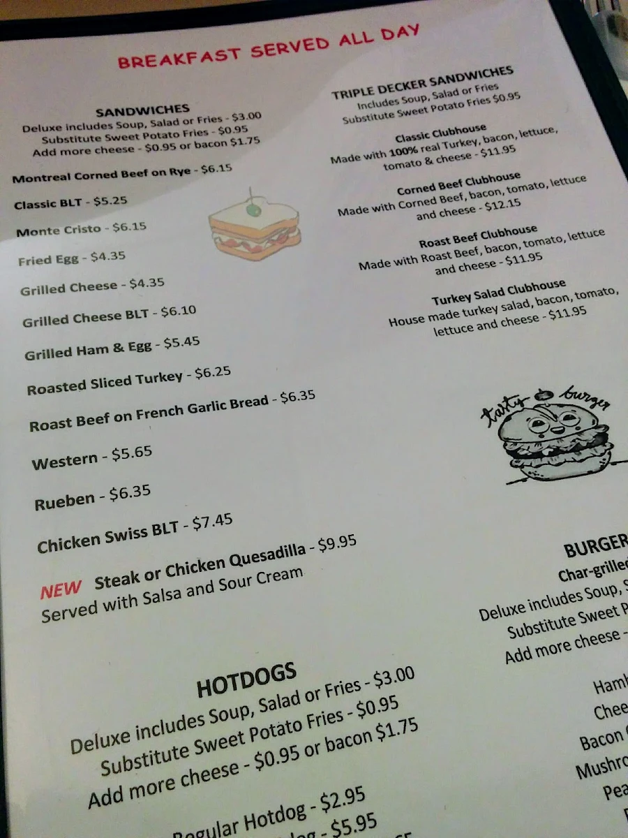 Menu, Miss Ingersoll Restaurant