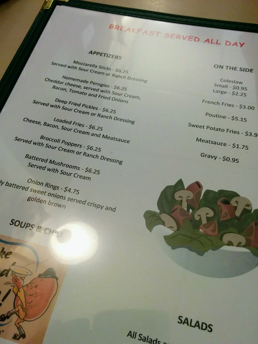 Menu, Miss Ingersoll Restaurant