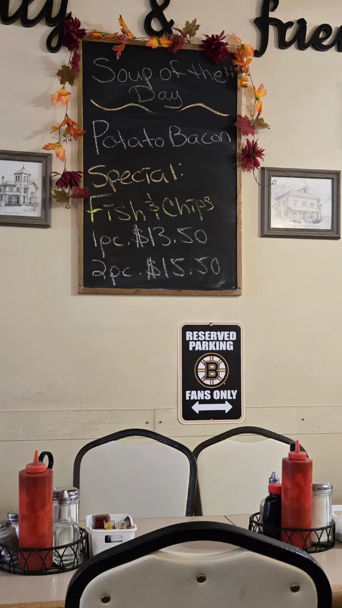 Menu, Miss Ingersoll Restaurant