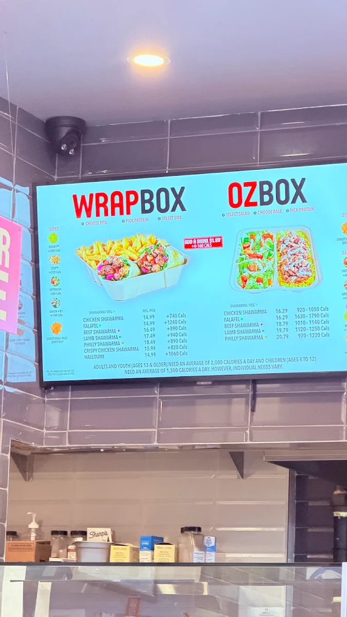 Menu, Osmow's Shawarma